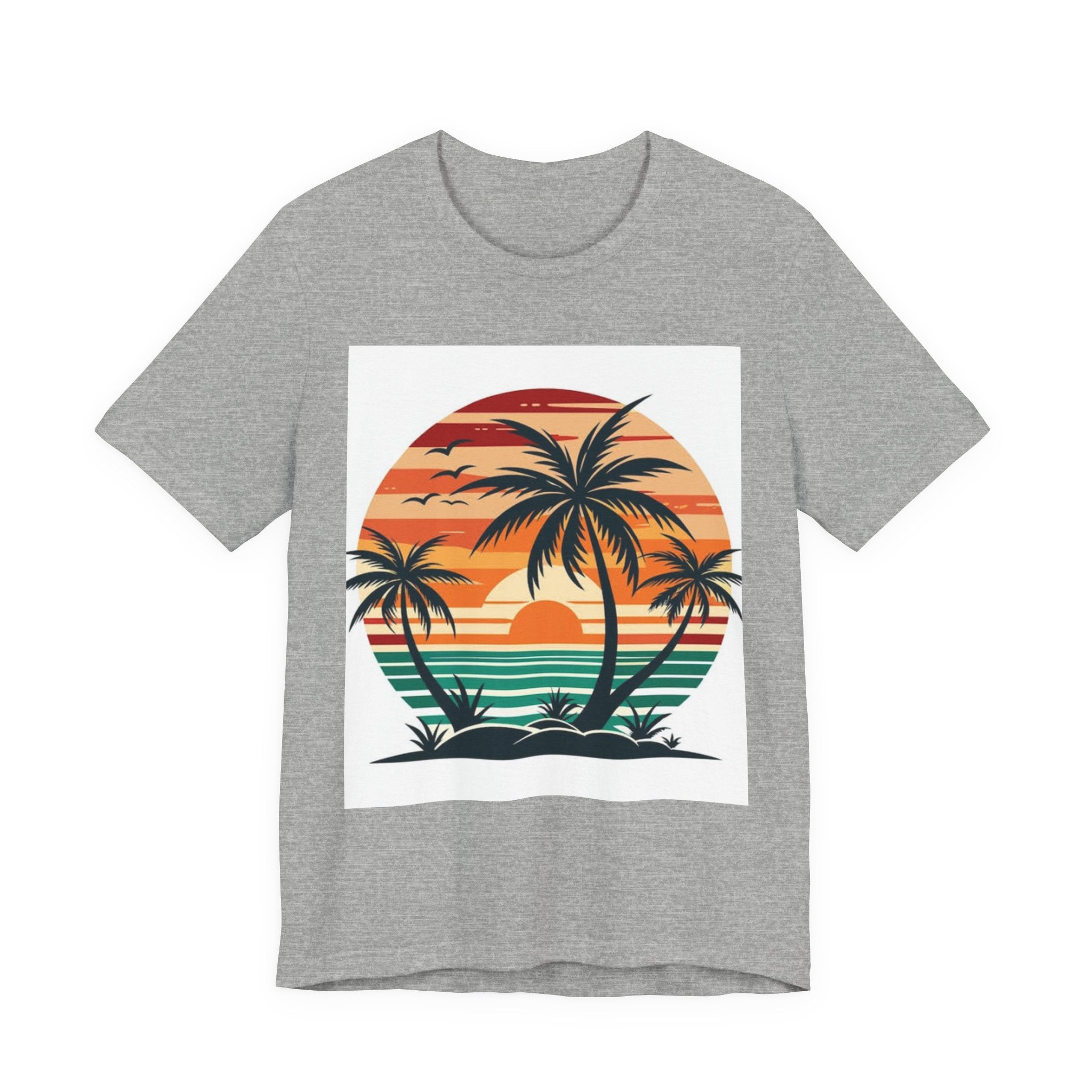 Retro Sunset Palm T-Shirt — Vintage Beach Vacation Tee