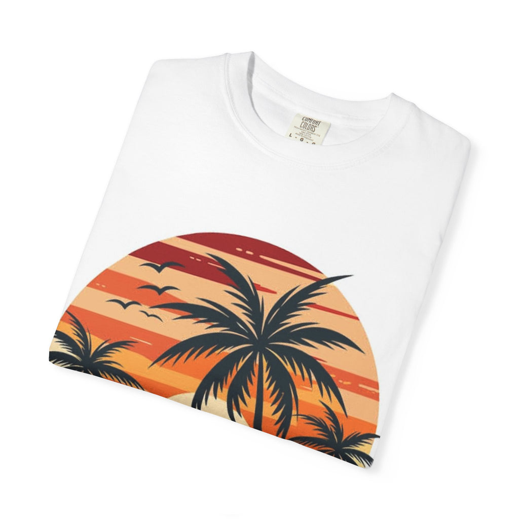 T-Shirt — Retro Palm Sunset Beach Graphic Tee