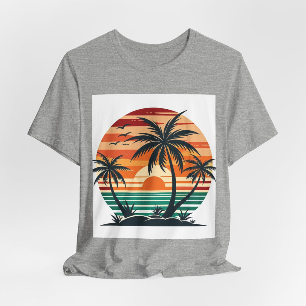 Retro Sunset Palm T-Shirt — Vintage Beach Vacation Tee