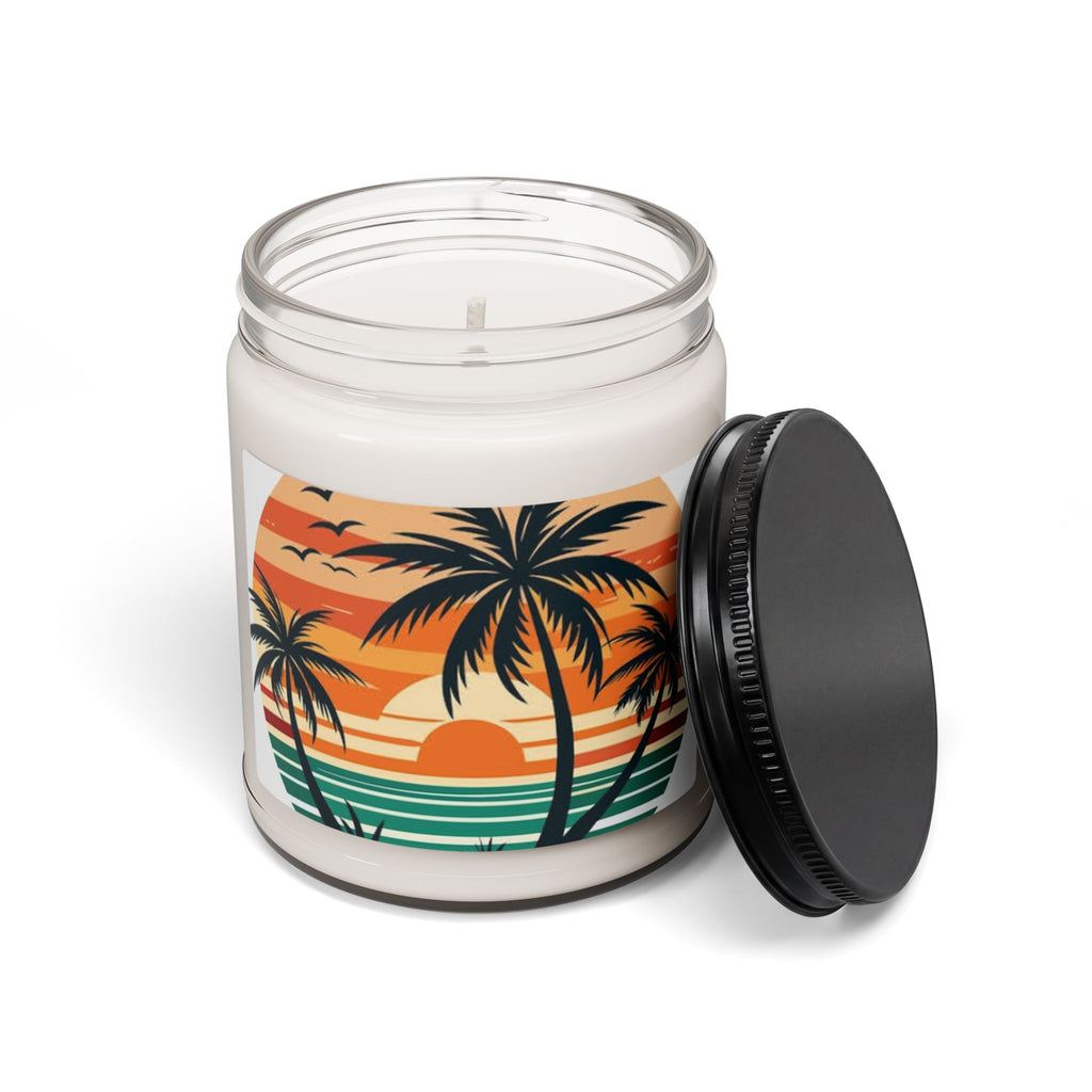 Tropical Sunset Soy Candle — 9oz Scented Beach Palm Jar