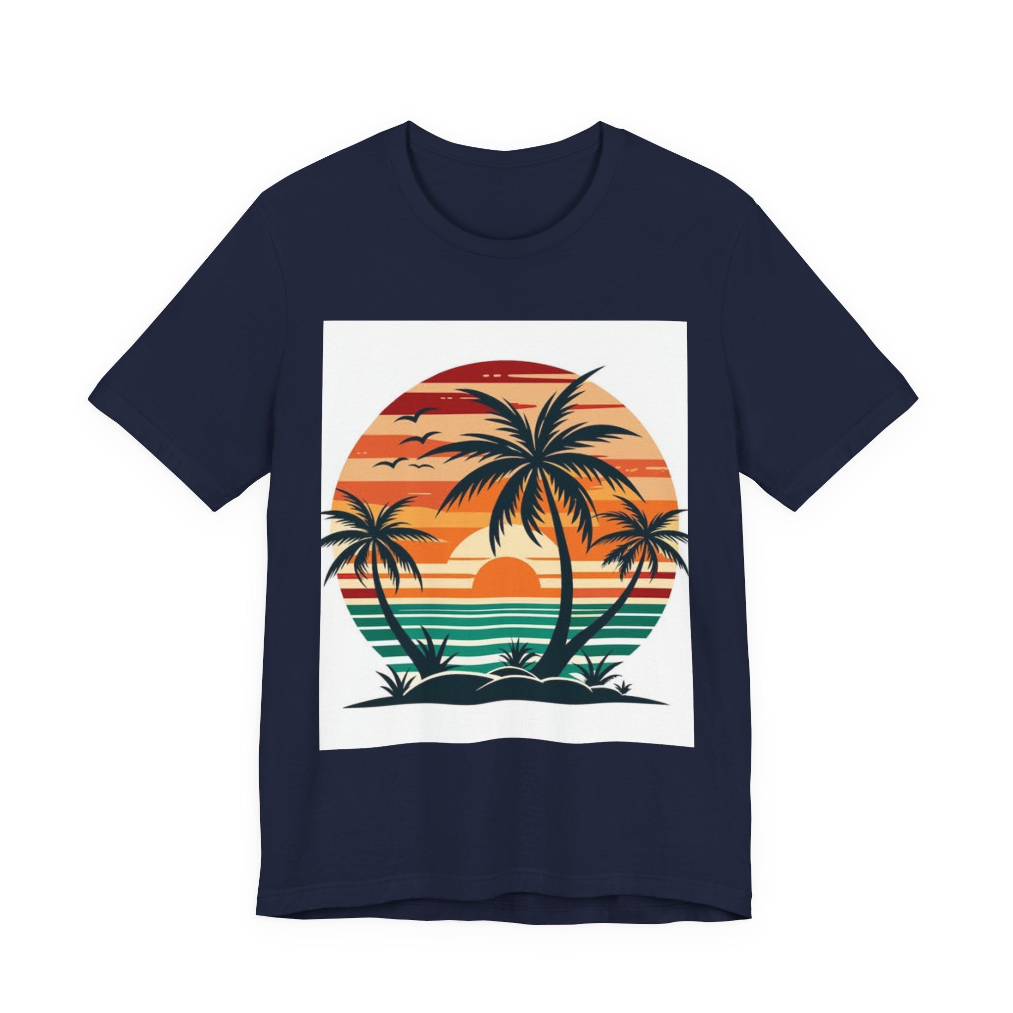 Retro Sunset Palm T-Shirt — Vintage Beach Vacation Tee