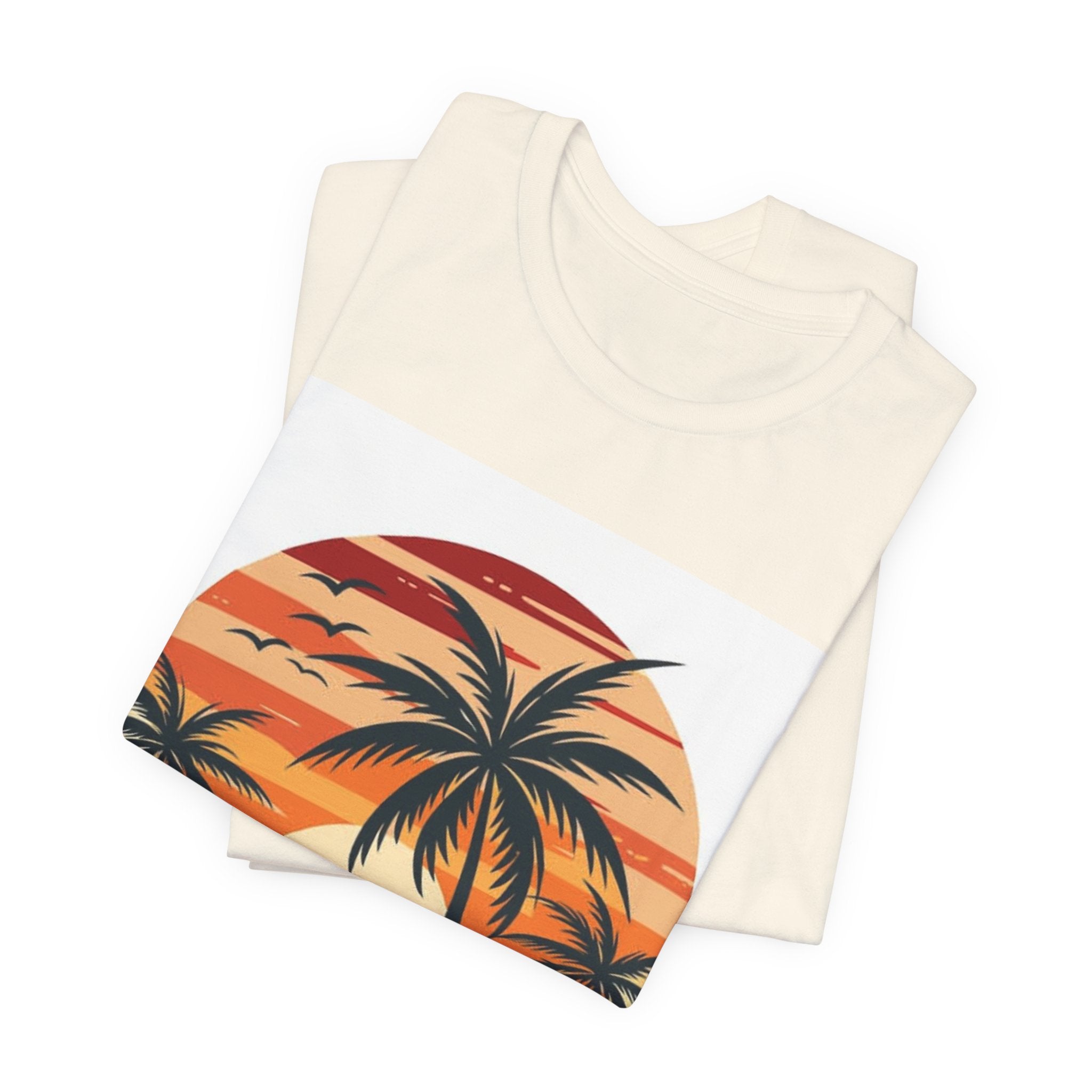 Retro Sunset Palm T-Shirt — Vintage Beach Vacation Tee