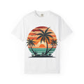 T-Shirt — Retro Palm Sunset Beach Graphic Tee