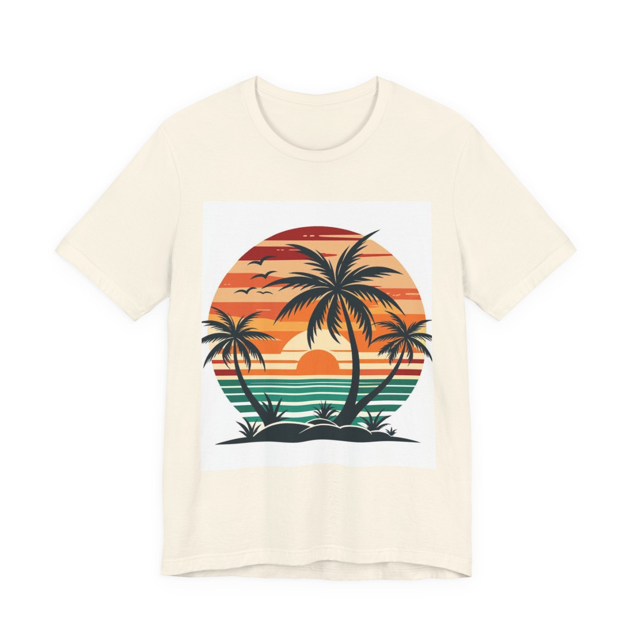 Retro Sunset Palm T-Shirt — Vintage Beach Vacation Tee