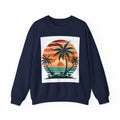 Retro Palm Sunset Sweatshirt — Vintage Tropical Crewneck